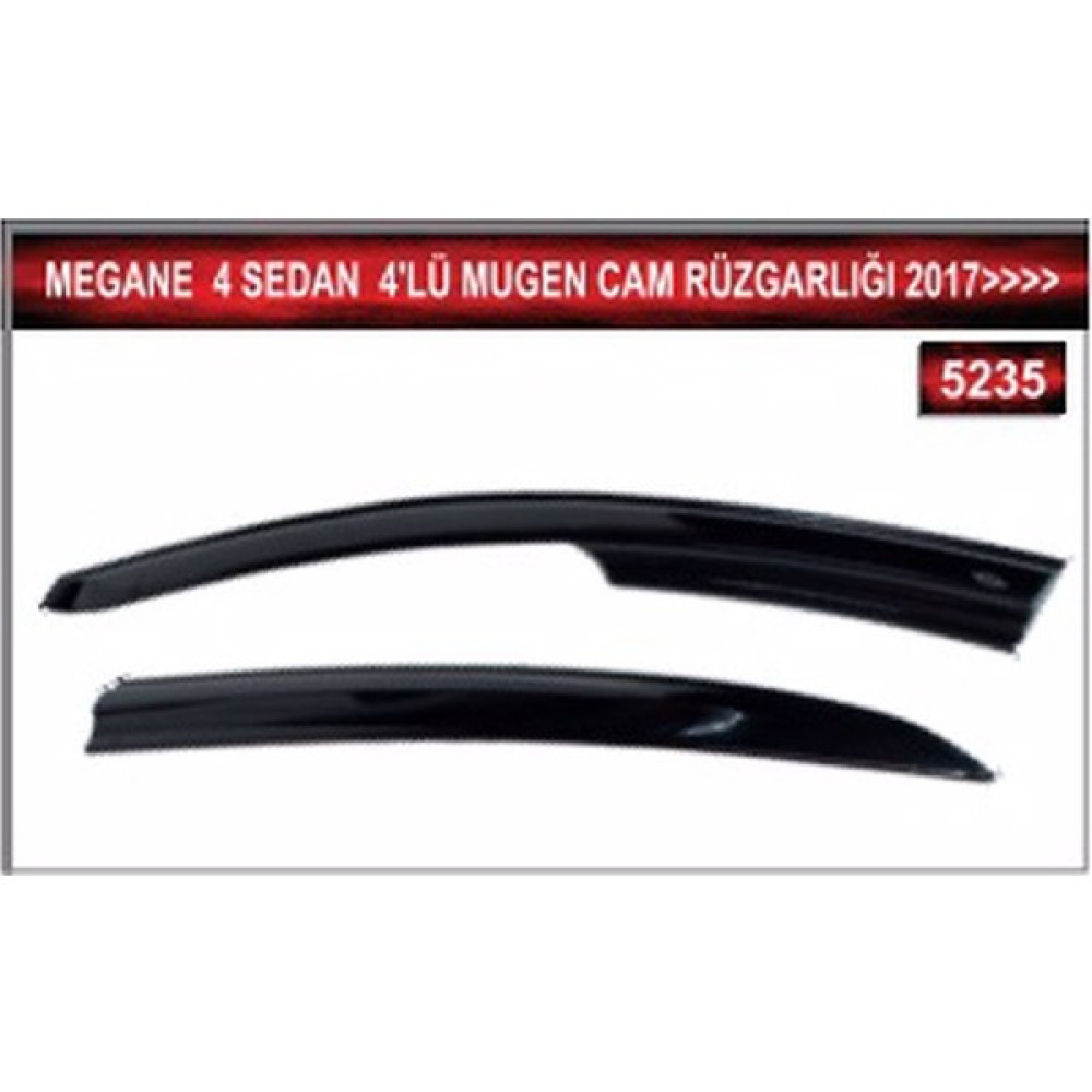 Mkm Megane 4 Sedan 4'lü Mugen Cam Rüzgarlığı 2017 ve Üzeri Oto Rüzgarlıkları Fiyatı