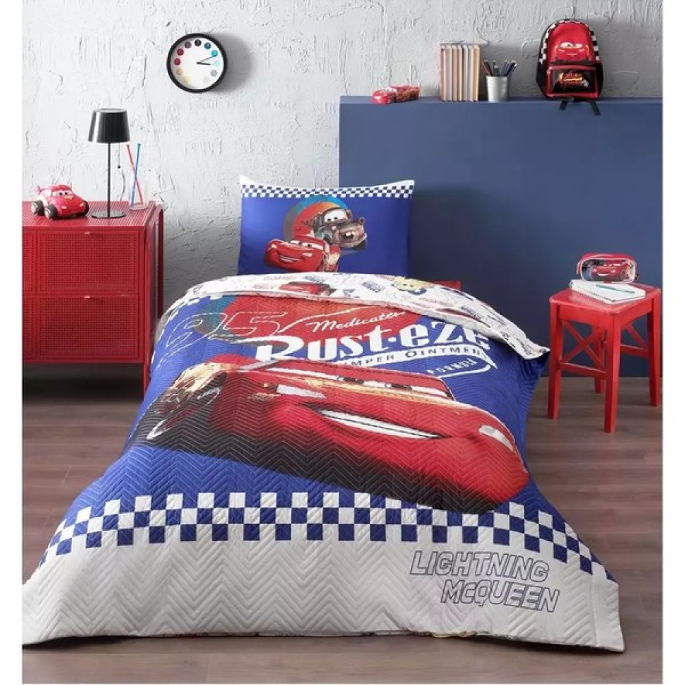 MKS TEKSTİL Cars Cyber Tek Kişilik Disney Lisanslı Lastikli Fitted Çarşaf Çocuk Nevresim Takımı - 160 x 220 cm - Açık Mavi Nevresim Takımı Fiyatı