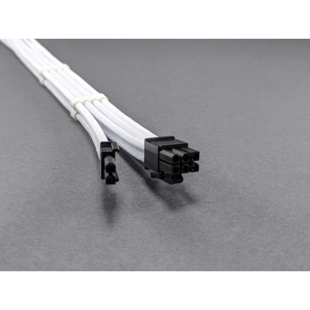 mm 6+2 Pin Ekran Kartı Uzatma Kablosu - Beyaz Sleeved Güç Kablosu Fiyatı
