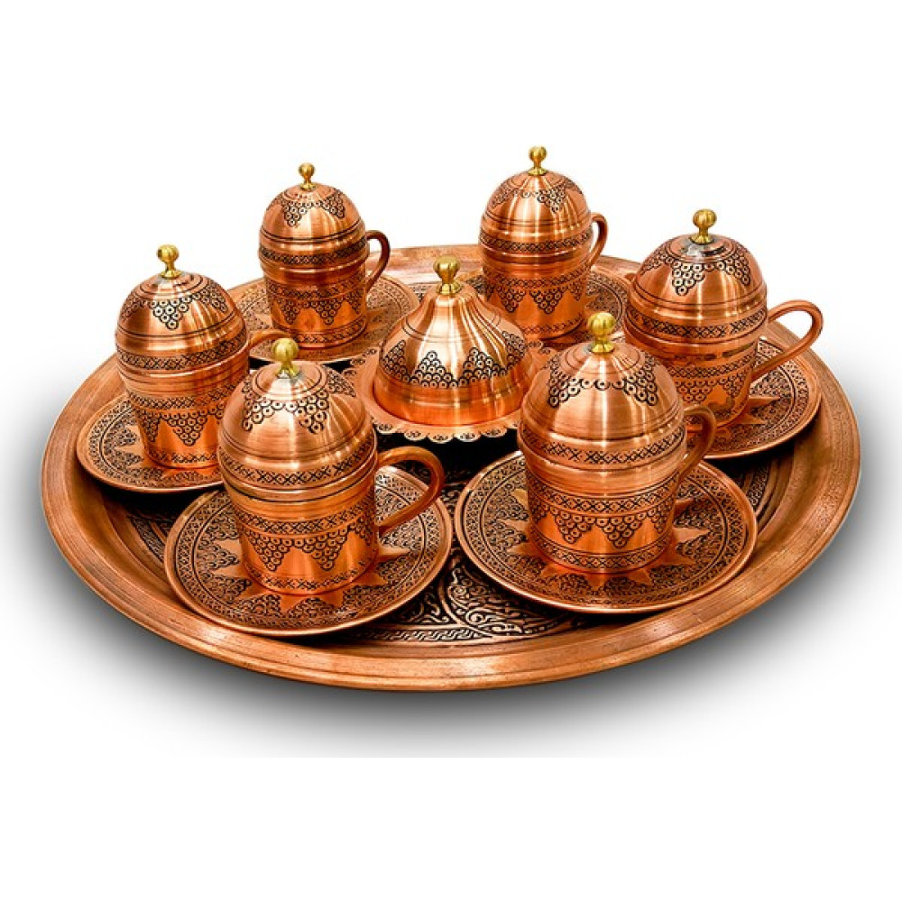 M&M Design El Yapımı Bakır Kahve Fincan Takımı (6 Fincanlı Takım) Fincan / Bardak / Kahve Takımı Fiyatı