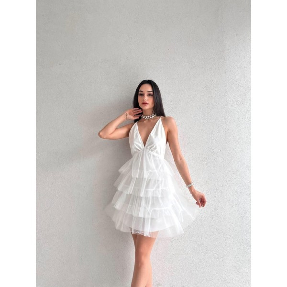 Mm Group Tekstil Kadın Elbise Tütü Etekli Beyaz Mini Tül Elbise Elbise Fiyatı