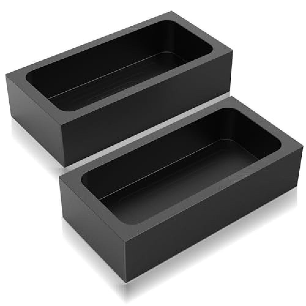 MMasters 1kg-2 Pieces Premium Graphite Ingot Mold for Metal Casting - High-Purity Material for Gold, Silver, Aluminum, Copper, and Brass - Heat Resistant up to 1800℃/3272℉