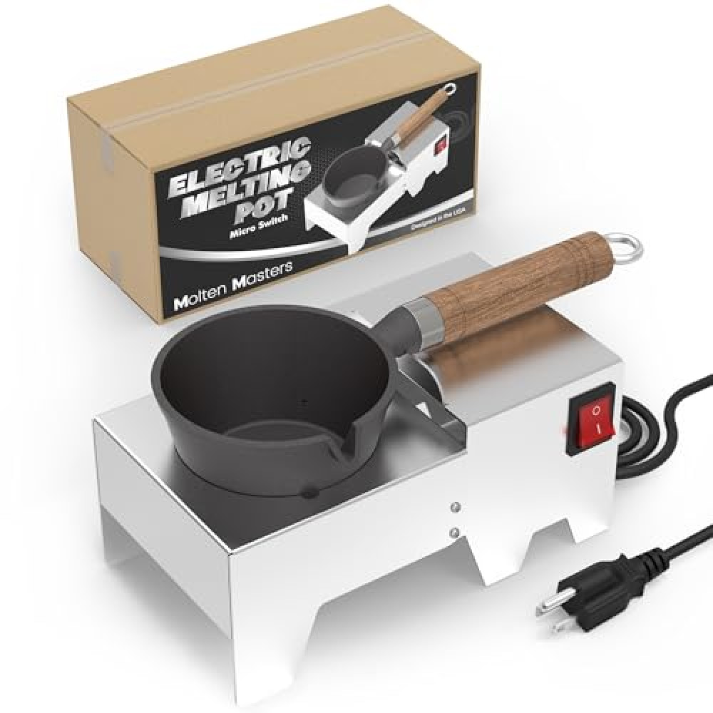 MMasters 5 lb Electric Lead Melting Pot for Quick and Efficient MeltingPot ，Separate with Stainless Steel Base - Great for Fishing Weight and Bullet Molds - Compatible with US Standard Sockets