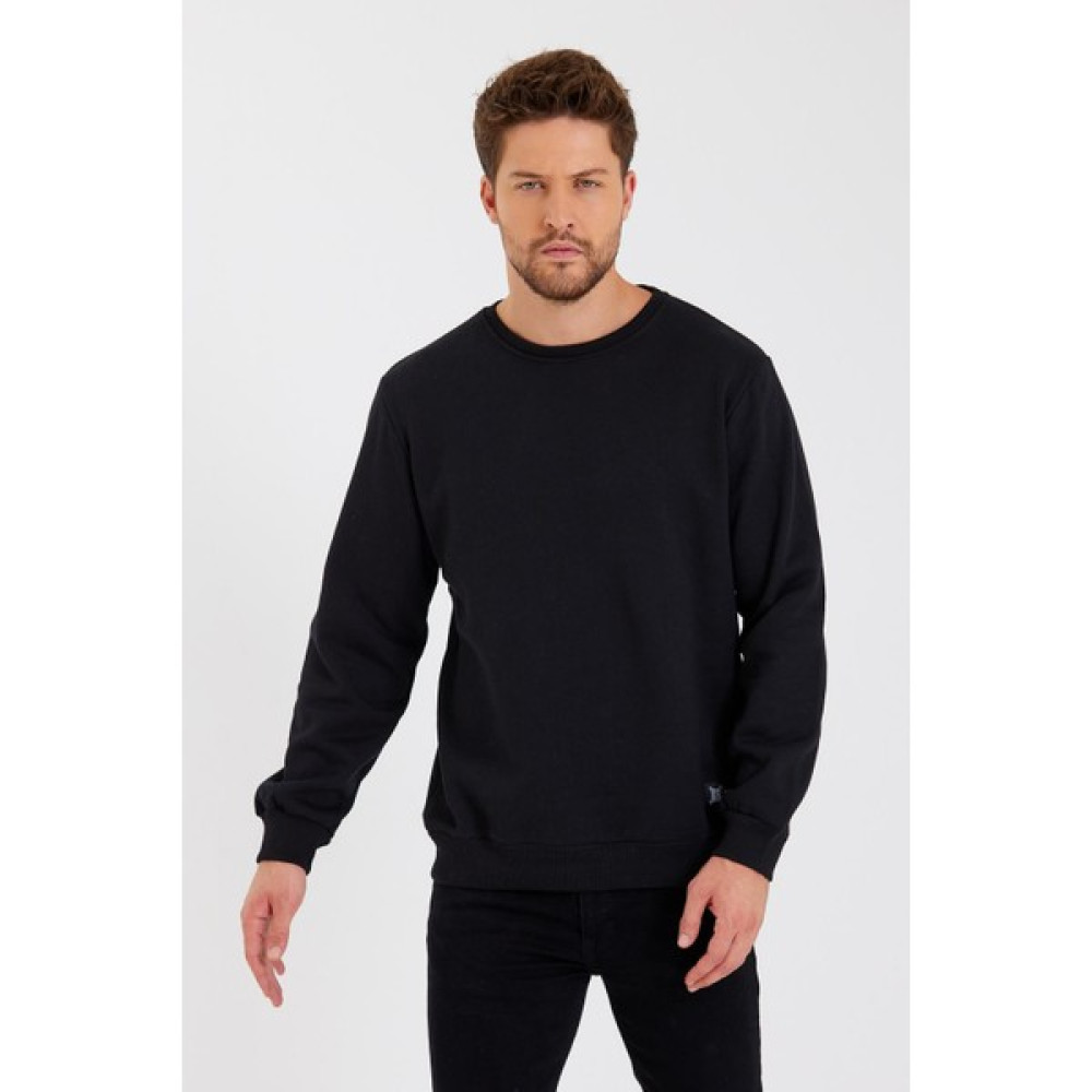 mmetalic Bisiklet Yaka Etiket Detayı Içi Pamuklu Erkek Sweatshirt Erkek Sweatshirt Fiyatı