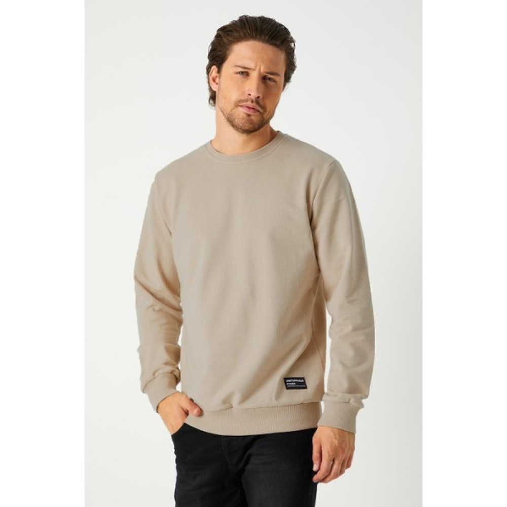 mmetalic Comeor mmetalic Erkek Bej Basic Bisiklet Yaka Sweatshirt Erkek Sweatshirt Fiyatı