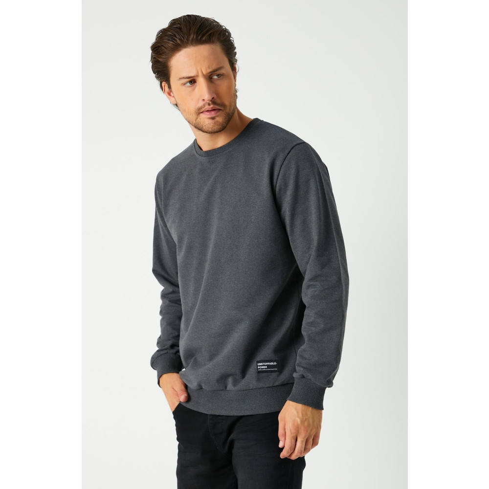 mmetalic Erkek Antrasit Basic Bisiklet Yaka Sweatshirt 2XL Beden Bayan Sweatshirt Fiyatı