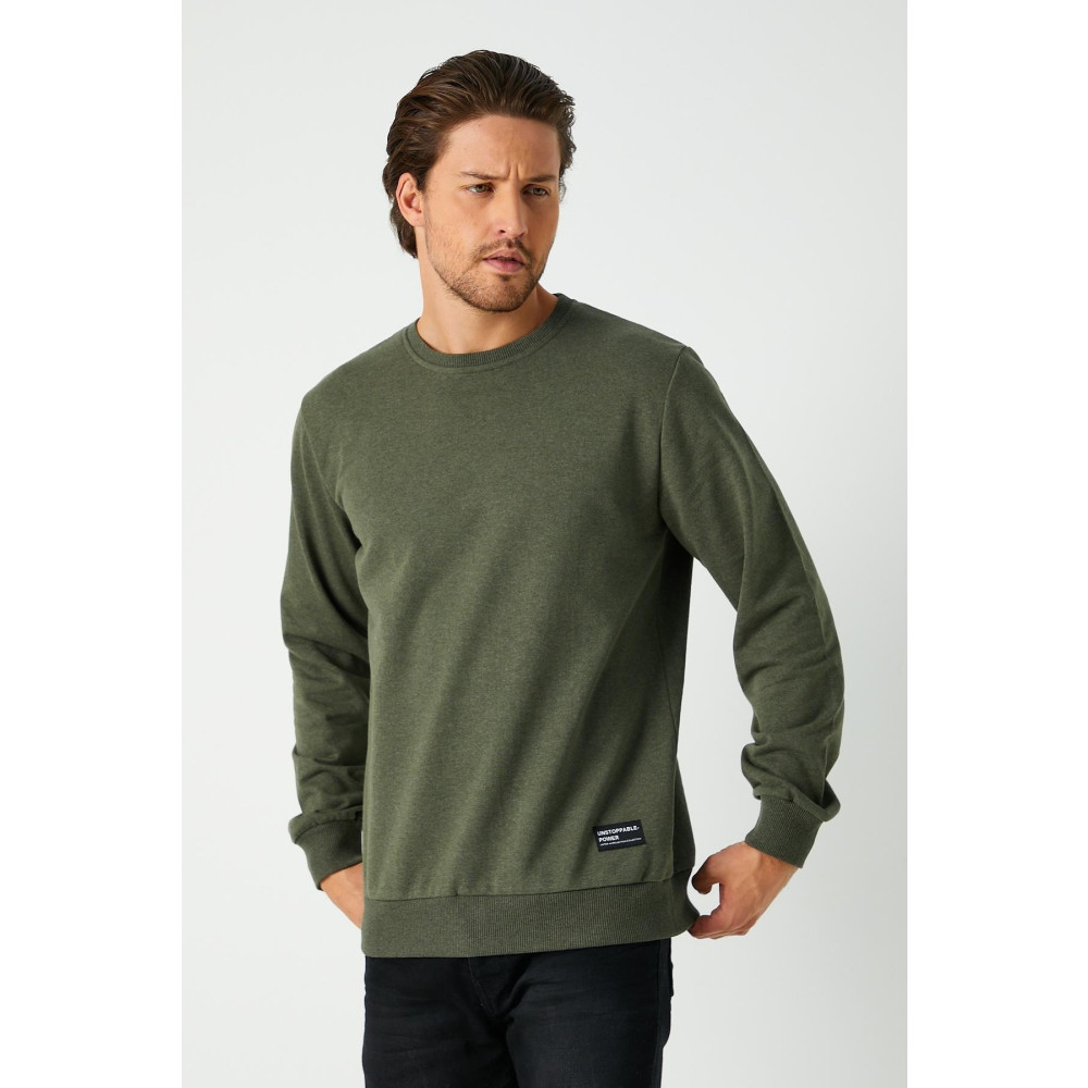 mmetalic Erkek Haki Basic Bisiklet Yaka Sweatshirt M Beden Bayan Sweatshirt Fiyatı