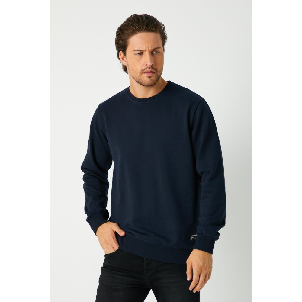mmetalic Erkek Lacivert Basic Bisiklet Yaka Sweatshirt L Beden Bayan Sweatshirt Fiyatı