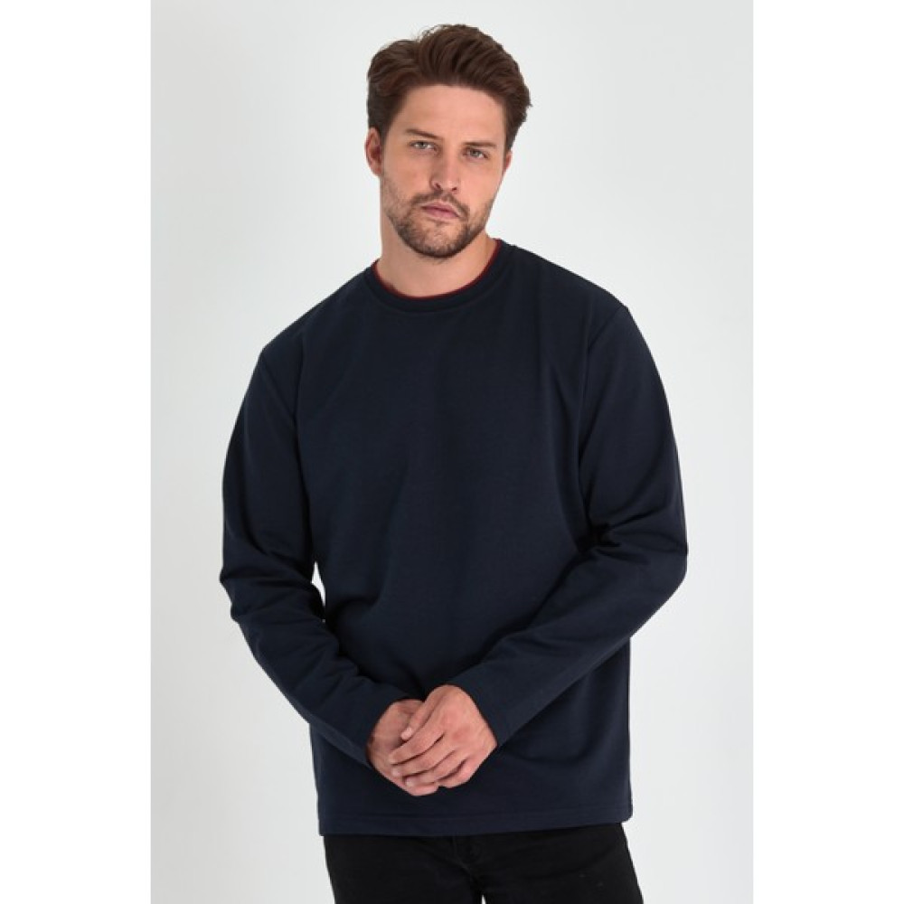 mmetalic Erkek Lacivert Çift Bisiklet Yaka Standart Rahat Kesim Sweatshirt Erkek Sweatshirt Fiyatı