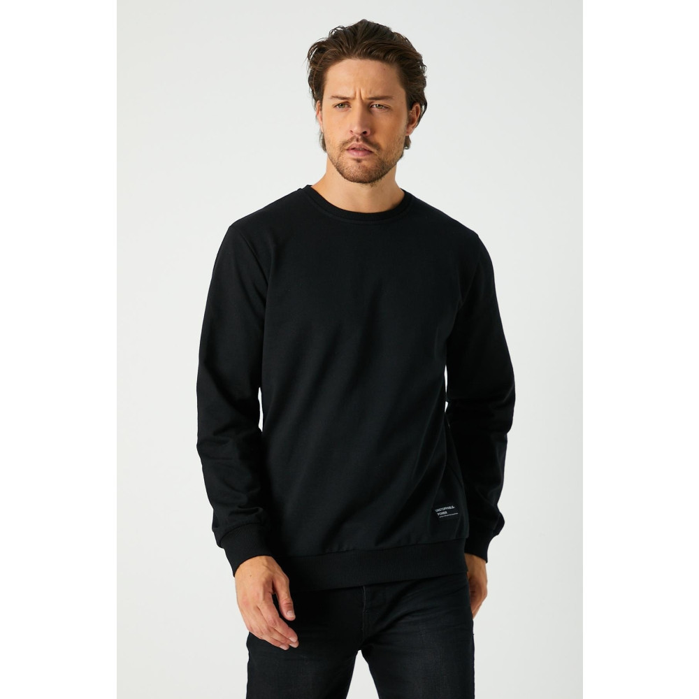 mmetalic Erkek Siyah Basic Bisiklet Yaka Sweatshirt M Beden Bayan Sweatshirt Fiyatı