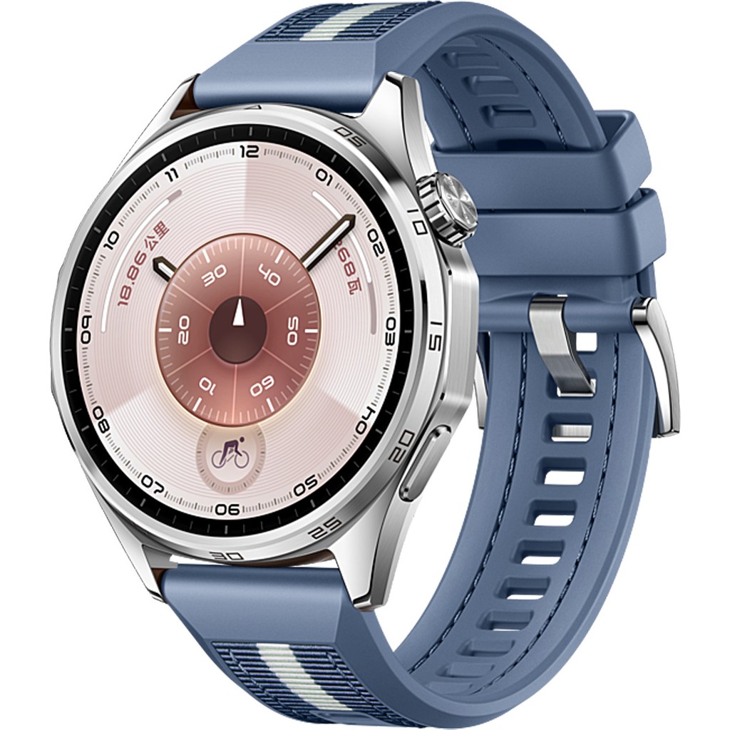 MMP Shop Huawei Watch Gt6 46MM Uyumlu Metal Tokalı Dikiş Detaylı Spor Silikon Kordon - Mavi Cep Telefonu Fiyatı