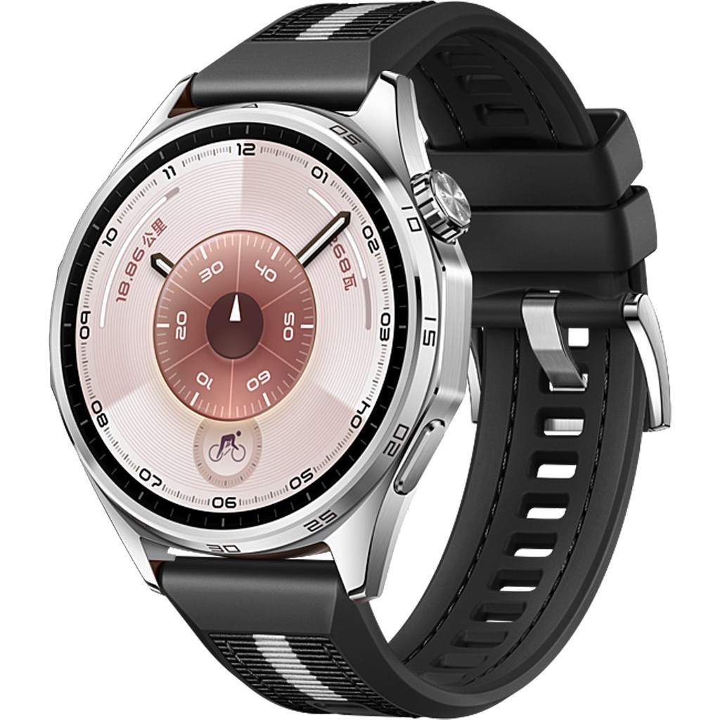 MMP Shop Huawei Watch Gt6 46MM Uyumlu Metal Tokalı Dikiş Detaylı Spor Silikon Kordon - Siyah Cep Telefonu Fiyatı