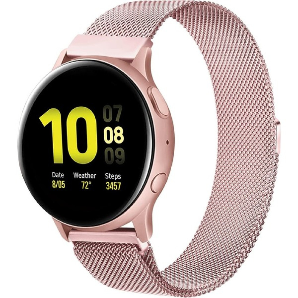 MMP Shop Samsung Galaxy 4 5 6 7 Fe 40 44MM Classic 42 43 46 47MM Uyumlu 20MM Metal Örğü Hasır Manyetik Kordon - GLX Watch 4-5-6-7-Fe - Pembe Giyilebilir Teknoloji Aksesuarları Fiyatı