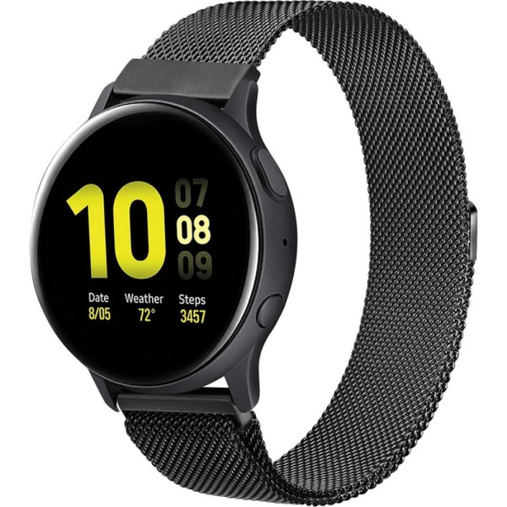 MMP Shop Samsung Galaxy 4 5 6 7 Fe 40 44MM Classic 42 43 46 47MM Uyumlu 20MM Metal Örğü Hasır Manyetik Kordon - GLX Watch 4-5-6-7-Fe - Siyah Giyilebilir Teknoloji Aksesuarları Fiyatı