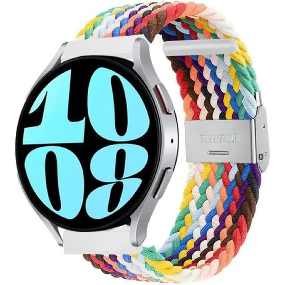 MMP Shop Samsung Galaxy Watch 4 5 6 7 Fe 40 44MM Classic 42 43 46 47MM Uyumlu 20MM Metal Klipsli Örgü Kordon - GLX Watch 4-5-6-7-Fe - Gökkuşağı Giyilebilir Teknoloji Aksesuarları Fiyatı