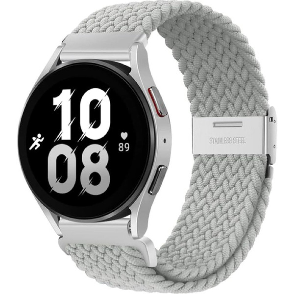 MMP Shop Samsung Galaxy Watch 4 5 6 7 Fe 40 44MM Classic 42 43 46 47MM Uyumlu 20MM Metal Klipsli Örgü Kordon - GLX Watch 4-5-6-7-Fe - Gri Giyilebilir Teknoloji Aksesuarları Fiyatı