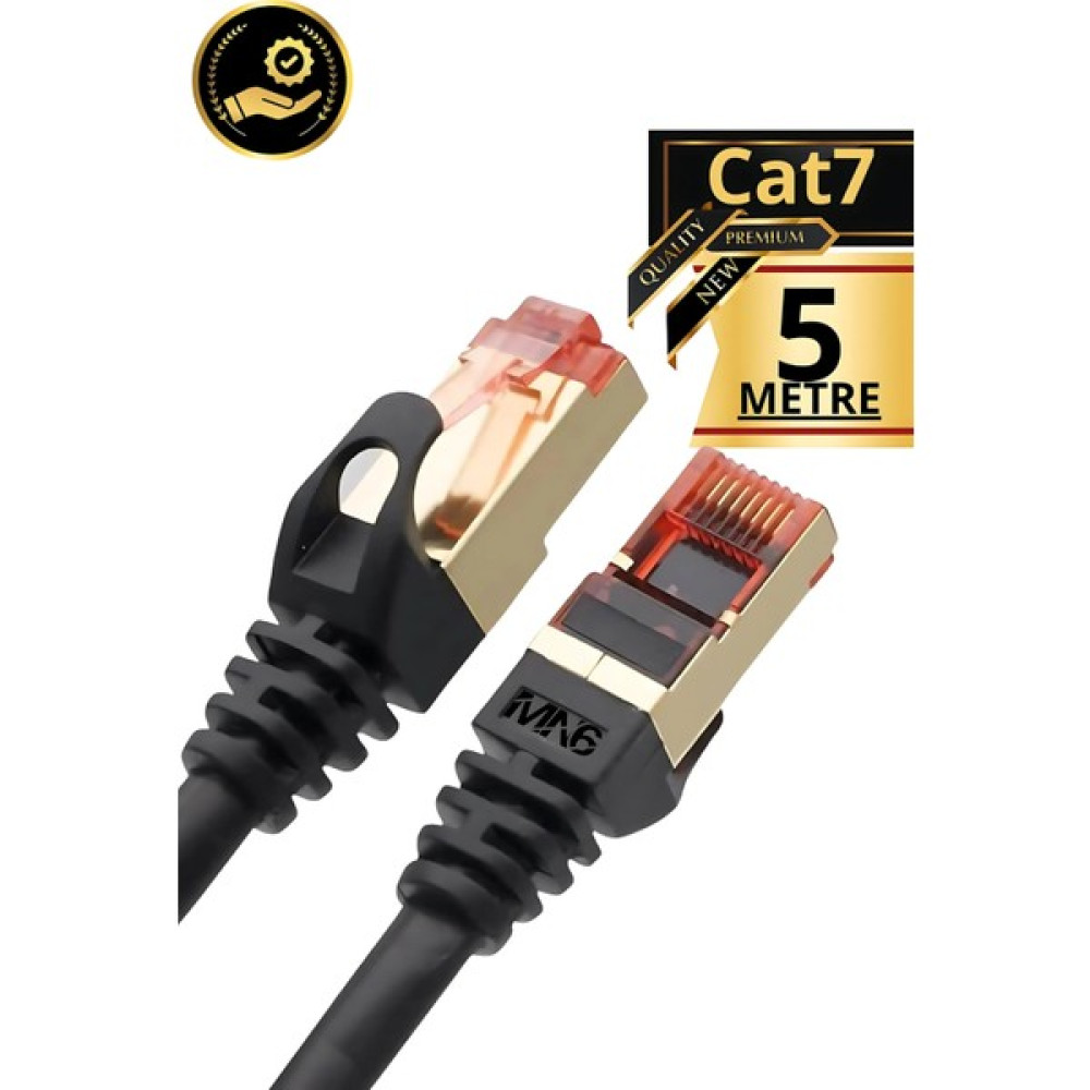 MN6 M109XF Cat7 Kablo /5 METRE-26AWG-S/FTP/10GBPS-600 MHZ-10000MBPS%27E Kadar./CAT7 Ethernet Kablosu - 5 m Ağ / Network Kablosu Fiyatı