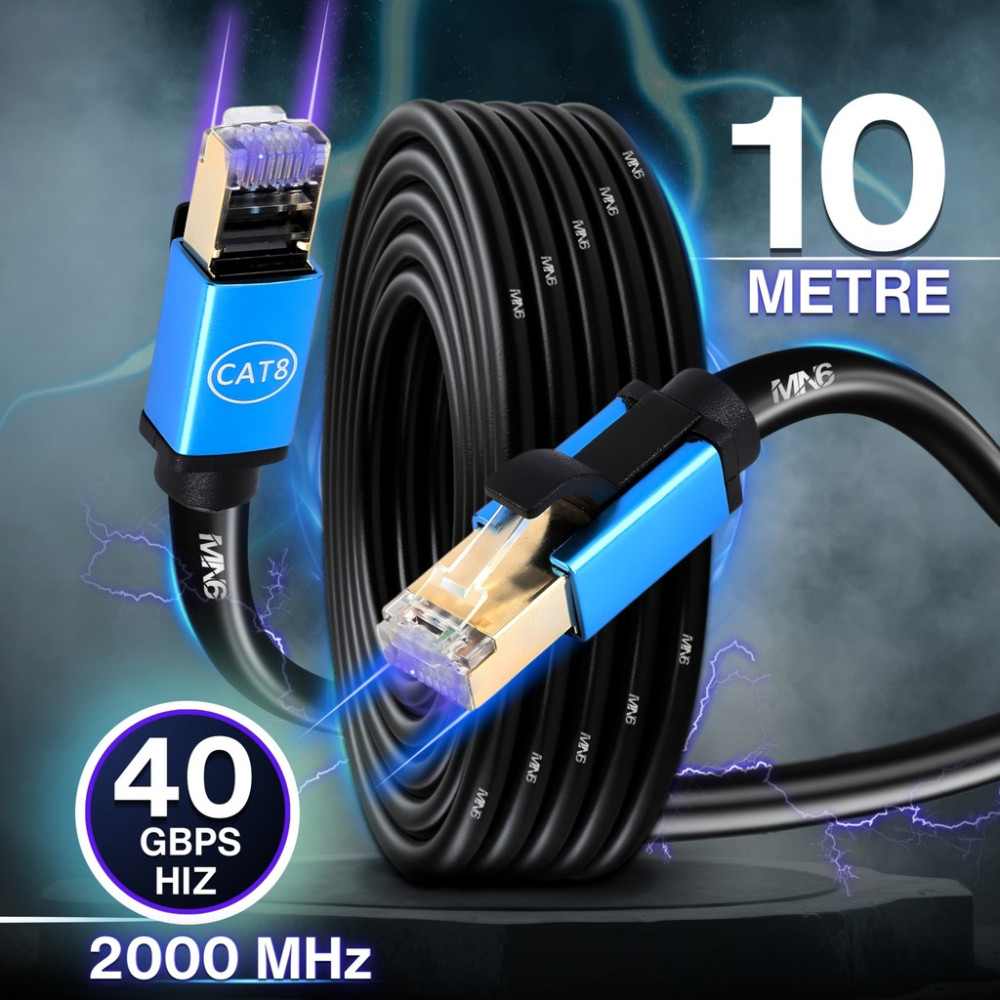 Mn6 M111XF 10 Metre Cat8 KABLO/40GBPS-2000MHZ-26 Awg-S/ftp-10 Metre Cat8 Ethernet Kablosu - 10 M Network Aksesuarları Fiyatı
