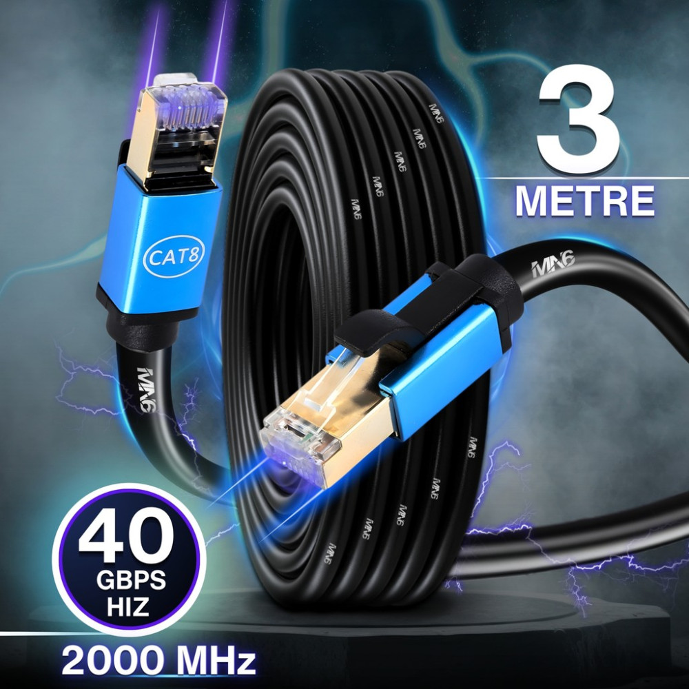 Mn6 M111XF 3 Metre Cat8 KABLO/40GBPS-2000MHZ-26 Awg-S/ftp-3 Metre Cat8 Ethernet Kablosu - 3 M Network Aksesuarları Fiyatı