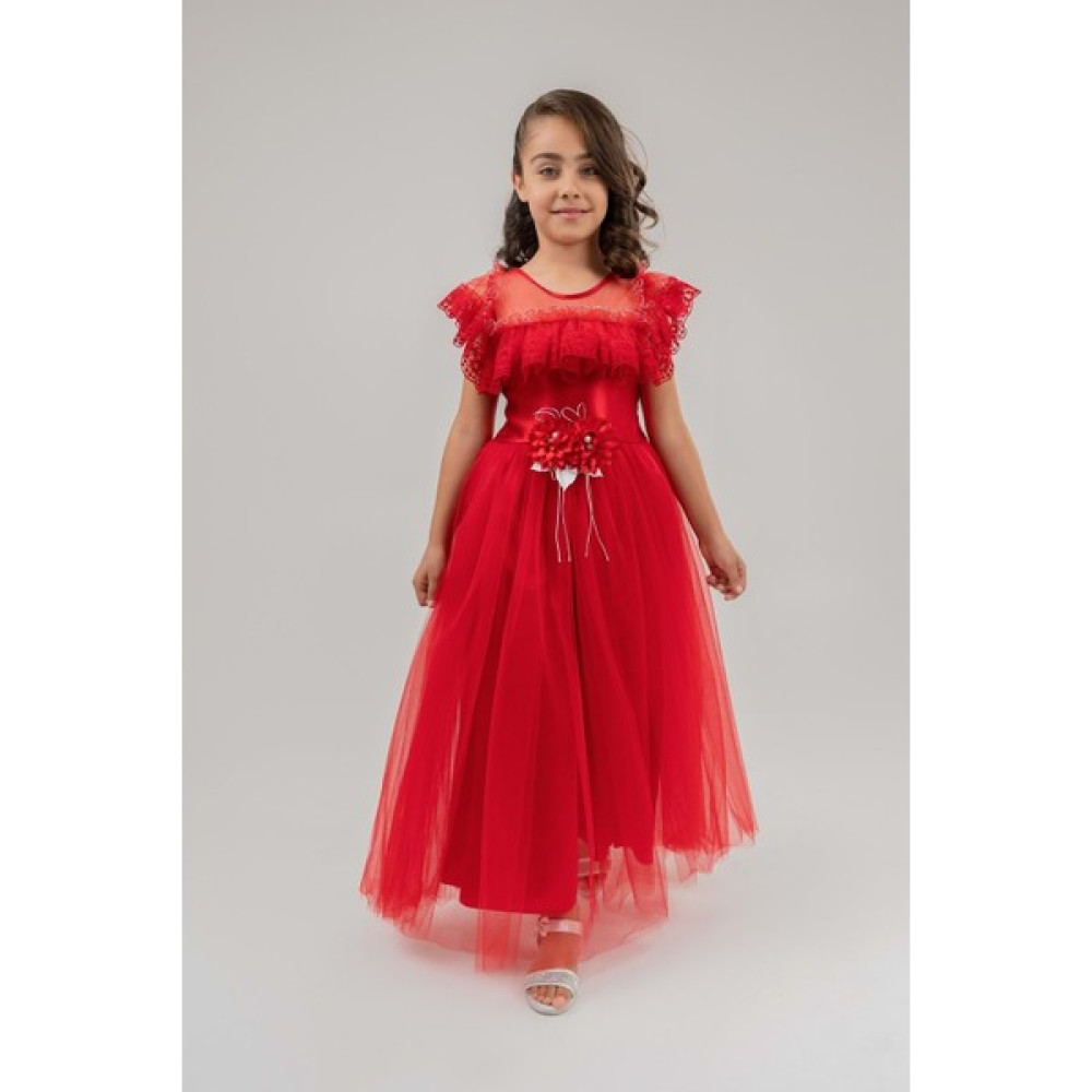 Mnk Baby & Kids Gelinlik Model Uzun Boy Çocuk Abiye MNK0466 Elbise Fiyatı