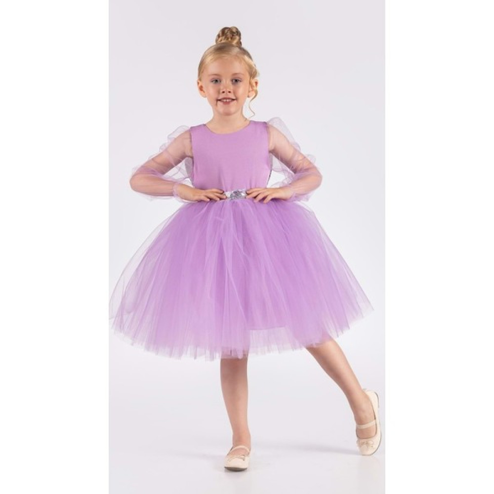 Mnk Baby & Kids Kanatlı Kız Çocuk Şifon Kol Abiye MNK0534 Elbise Fiyatı