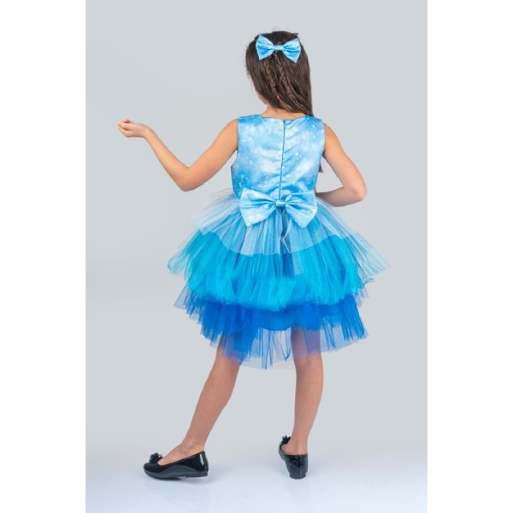 Mnk Baby & Kids Kraliçe Tütülü Kar Tanesi Krep Çocuk Elbise MNK0483 Kız Çocuk Elbise Fiyatı