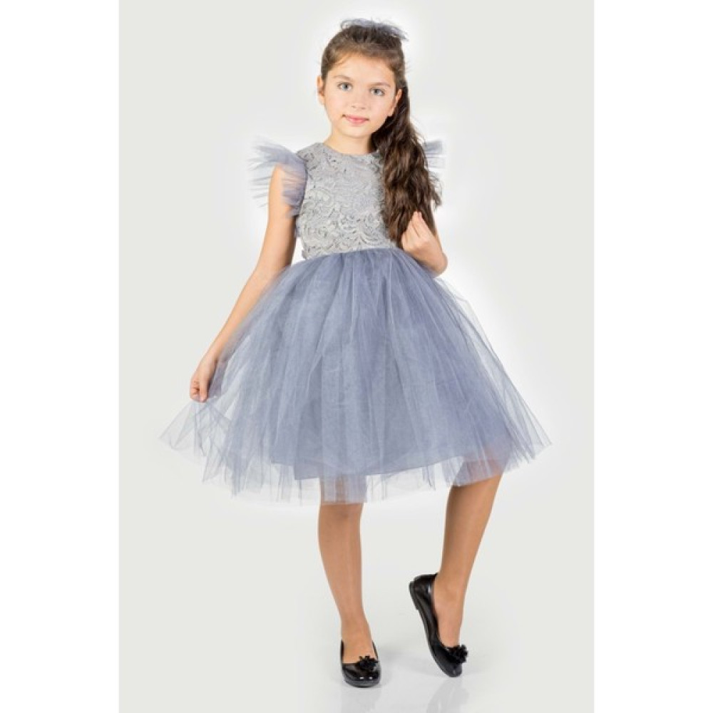 Mnk Baby & Kids Roza Dantel Tütü Kız Çocuk Abiye Elbise MNK0546 - Bej - 8 Yaş Kız Çocuk Elbise Fiyatı