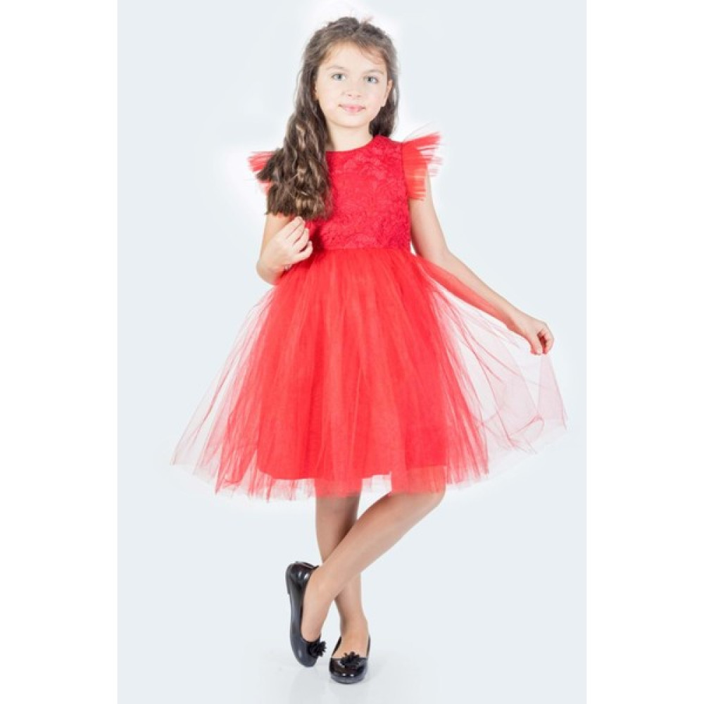 Mnk Baby & Kids Roza Dantel Tütü Kız Çocuk Abiye Elbise MNK0546 - Gri - 8 Yaş Kız Çocuk Elbise Fiyatı