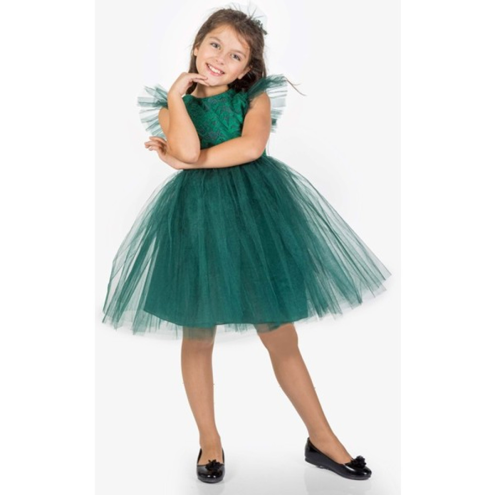 Mnk Baby & Kids Roza Dantel Tütü Kız Çocuk Abiye Elbise MNK0546 - Somon - 8 Yaş Kız Çocuk Elbise Fiyatı