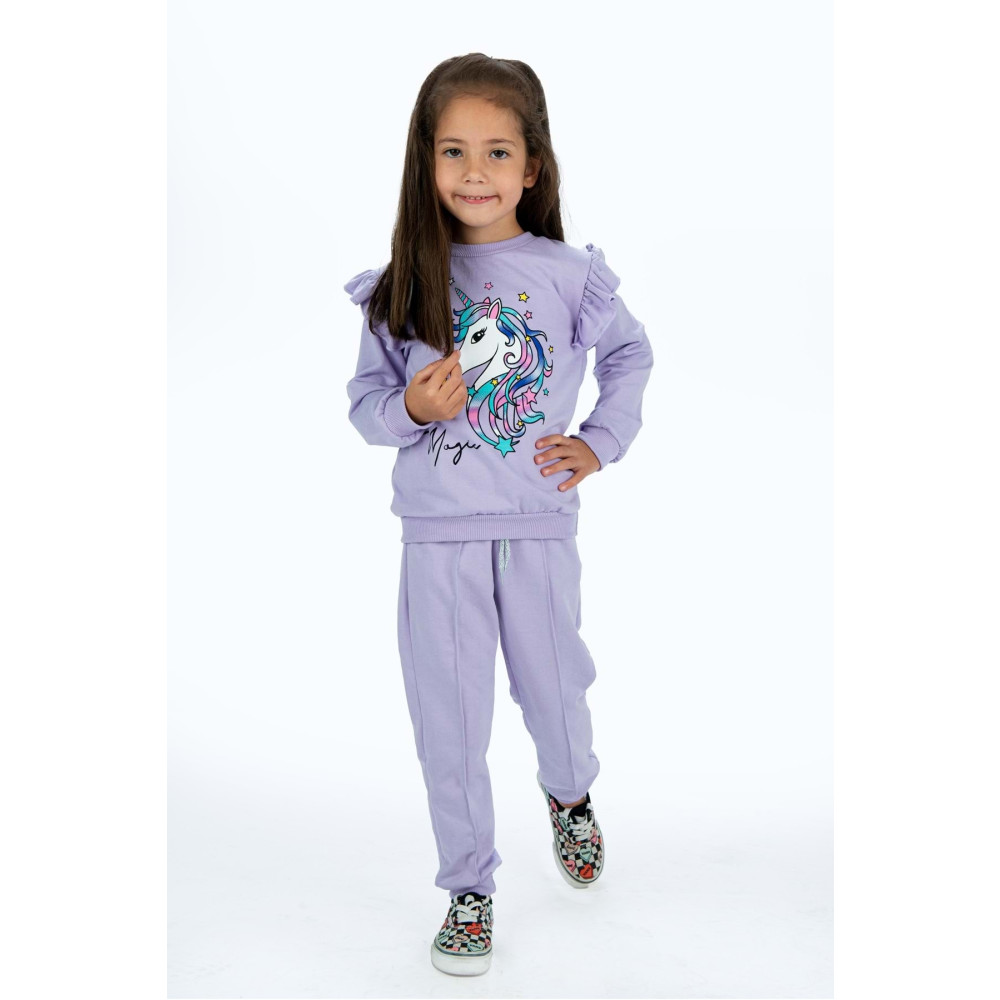 Mnk Baby&Kids Kız Çocuk Atlı 2iplik Kumaş Eşofman Takımı Mnk0427 Lila 7-8 Yaş Beden Kadın Eşofman Fiyatı