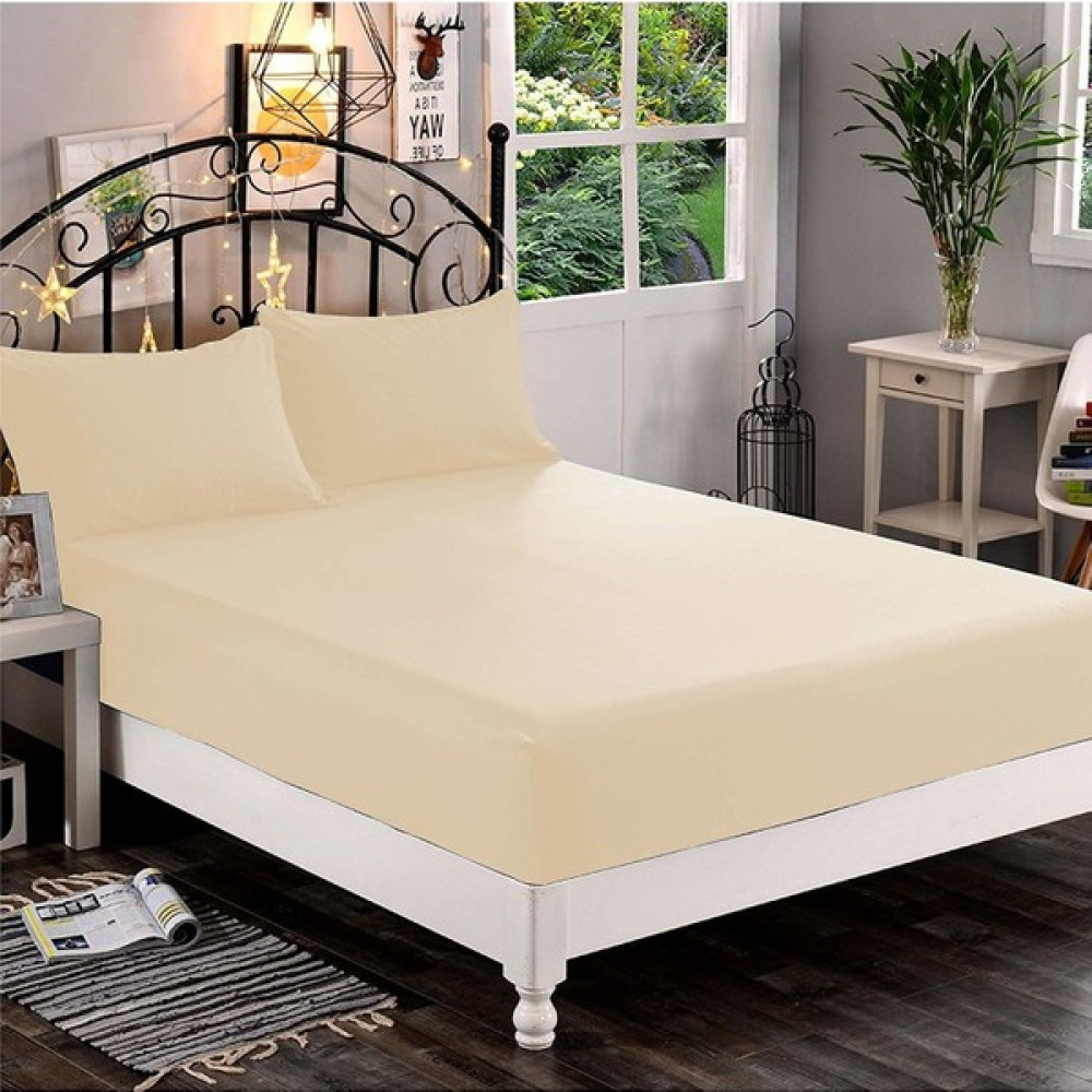 Mobaş Krem Tek Kişilik Penye Lastikli Çarşaf - 100 x 200 cm Çarşaf Fiyatı