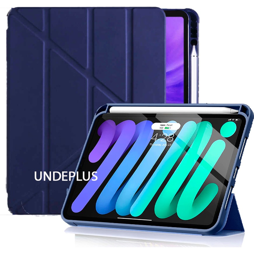 MobaxAksesuar Apple iPad Mini 7 (A17 Pro) Mini 6 Kılıf Kalem Bölmeli Trifolding Case 2021-2024 - iP Mini 6/7 - Lacivert Tablet Kılıfı Fiyatı