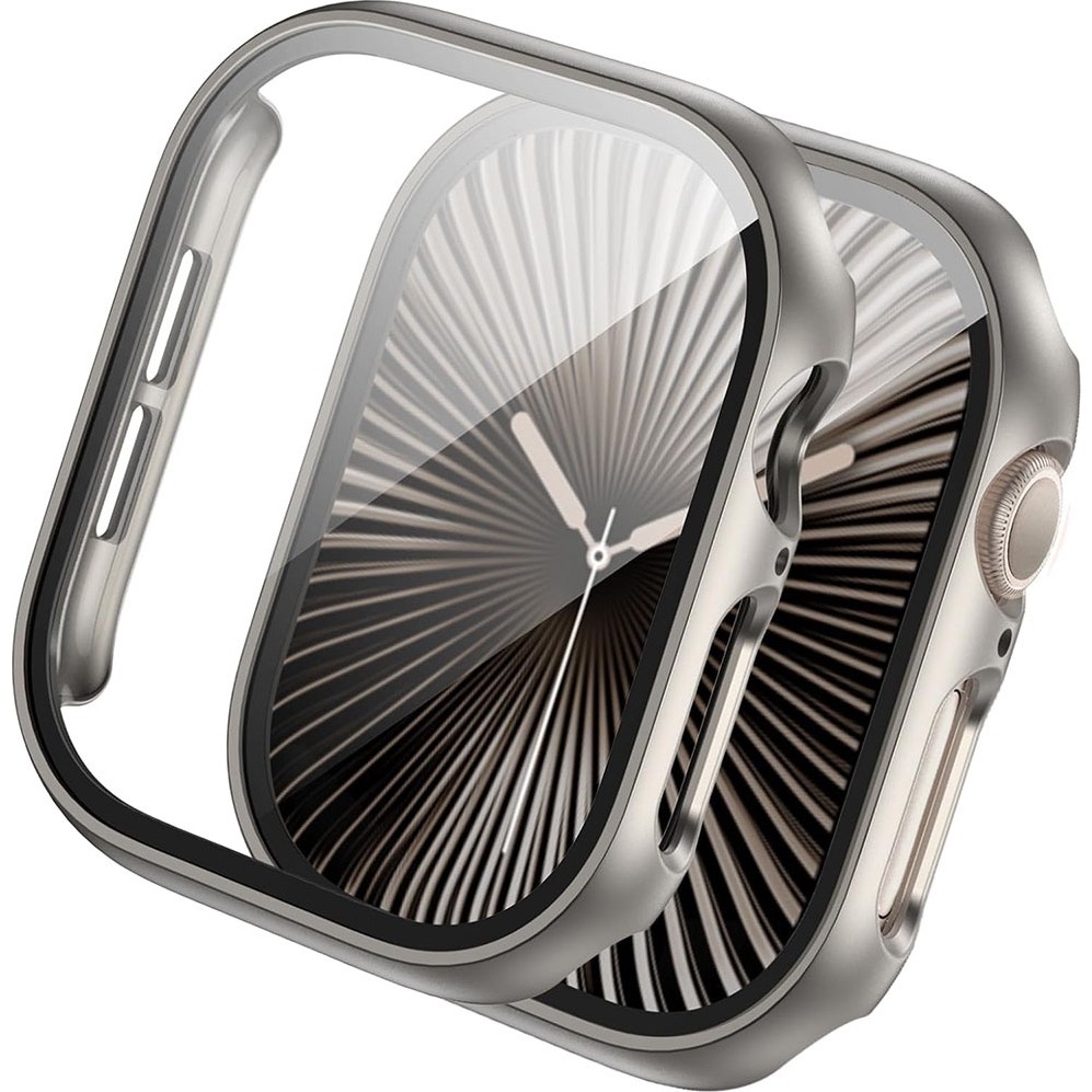 MobaxAksesuar Apple Watch 10/11 Serisi 46mm Sert PC Kasa ve Ekran Koruyucu 35 - Ap 46mm - Titanyum Cep Telefonu Ekran Koruyucusu Fiyatı