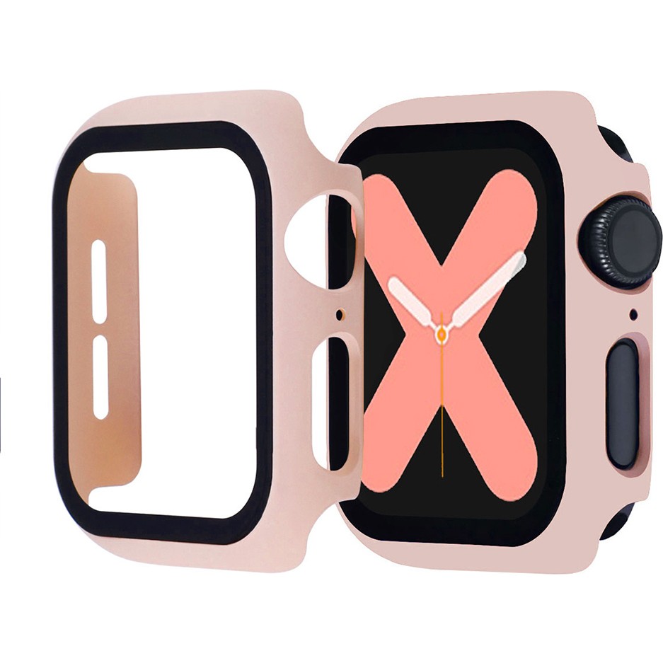 MobaxAksesuar Apple Watch 7/8/9 41mm Full Kasa Korumalı Ekran Koruyucu - Pembe - Ap 41mm Cep Telefonu Ekran Koruyucusu Fiyatı
