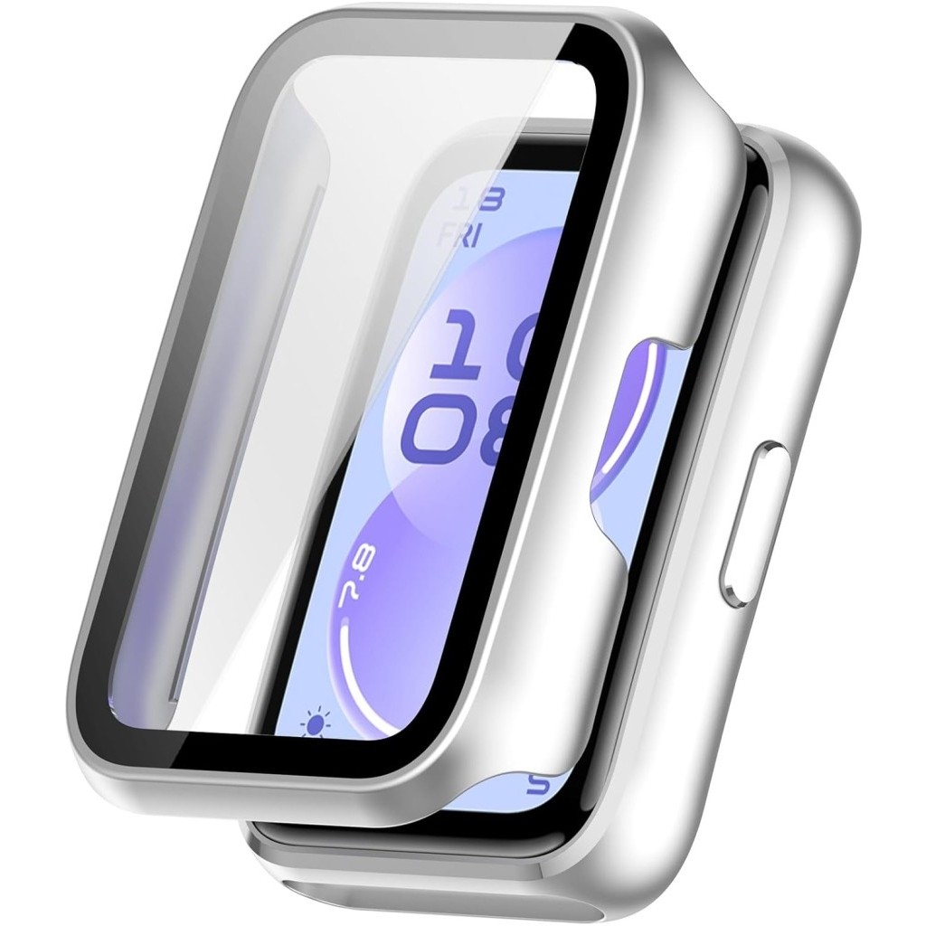 MobaxAksesuar Huawei Band 11 Pro ile Uyumlu Sert Pc Kasa ve Ekran Koruyucu - Gümüş - Huw Band 11 Cep Telefonu Ekran Koruyucusu Fiyatı