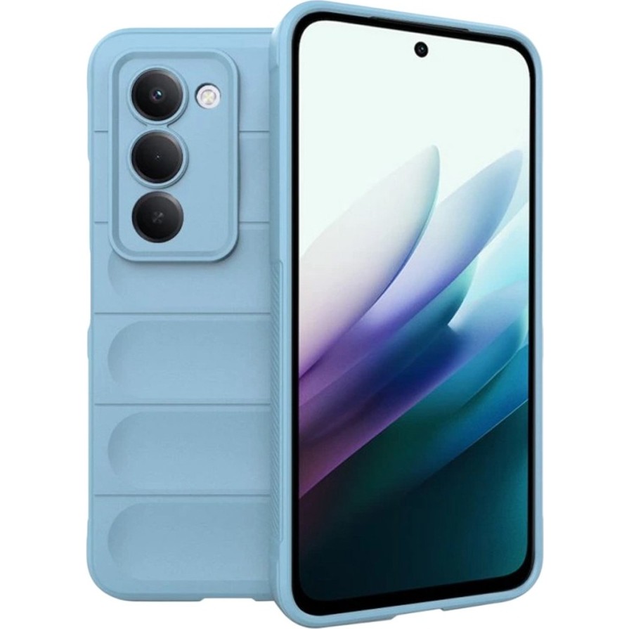 MobaxAksesuar Xiaomi Redmi 15 4G / 5G Kılıf Elde Tutma Kolaylıkla Kaydırmaz Kenar Line Dizayn Optietnik Kapak - Gök Mavisi Cep Telefonu Kılıfı Fiyatı