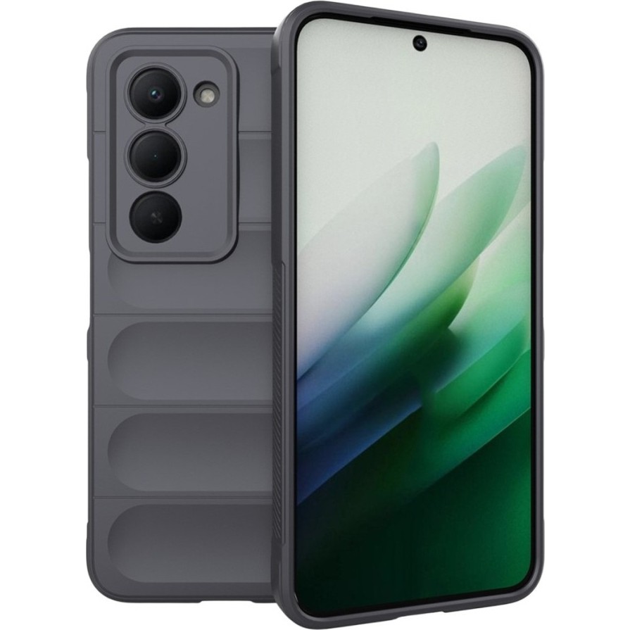 MobaxAksesuar Xiaomi Redmi 15 4G / 5G Kılıf Elde Tutma Kolaylıkla Kaydırmaz Kenar Line Dizayn Optietnik Kapak - Gri Cep Telefonu Kılıfı Fiyatı