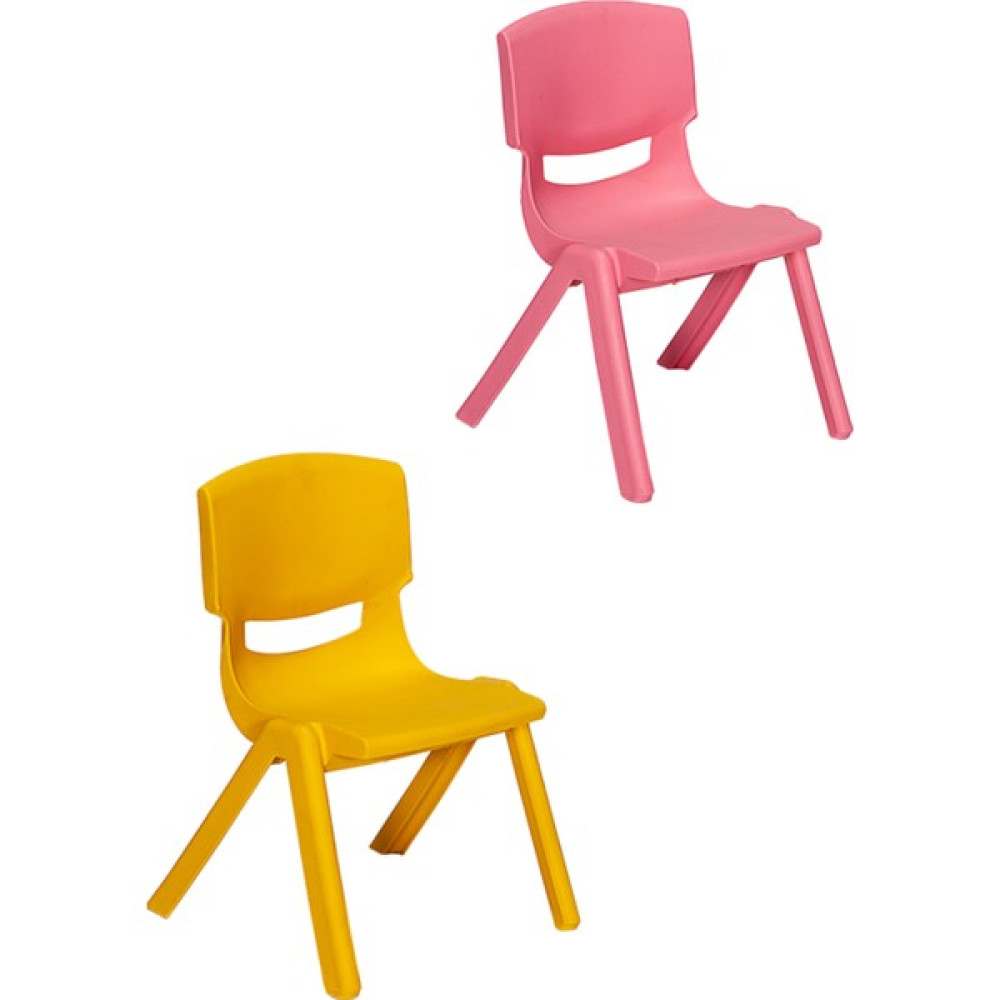 Mobetto 2 Adet Kreş Anaokulu Çocuk Sandalyesi Sert Plastik- Pembe/sarı - Renkli Masa - Sandalye & Tabure Fiyatı