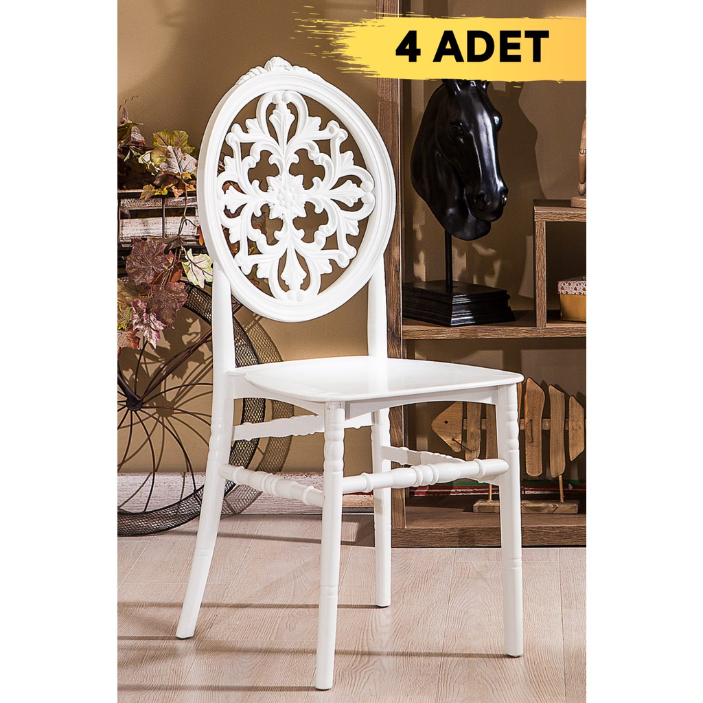 Mobetto 4 Adet Venüs Beyaz Sandalye Standart Sandalye Fiyatı