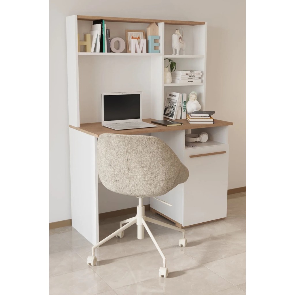 Mobetto Eva Genç Odası Çalışma Masası -Sarımeş&Beyaz - 50x110 - Beyaz Çalışma Masası Fiyatı