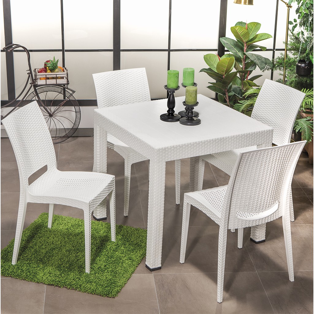 Mobetto Rattan Bahçe Masa Takımı – Beyaz Diğer Fiyatı