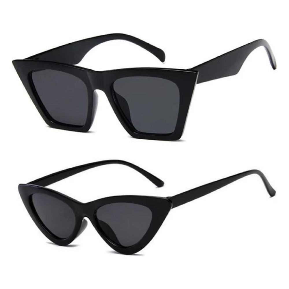 Mobgift 2'li Cat Eye Dörtgen Güneş Gözlüğü (Siyah) - Cat Eye Retro Güneş Gözlüğü (Siyah) - Siyah Kadın Güneş Gözlükleri Fiyatı