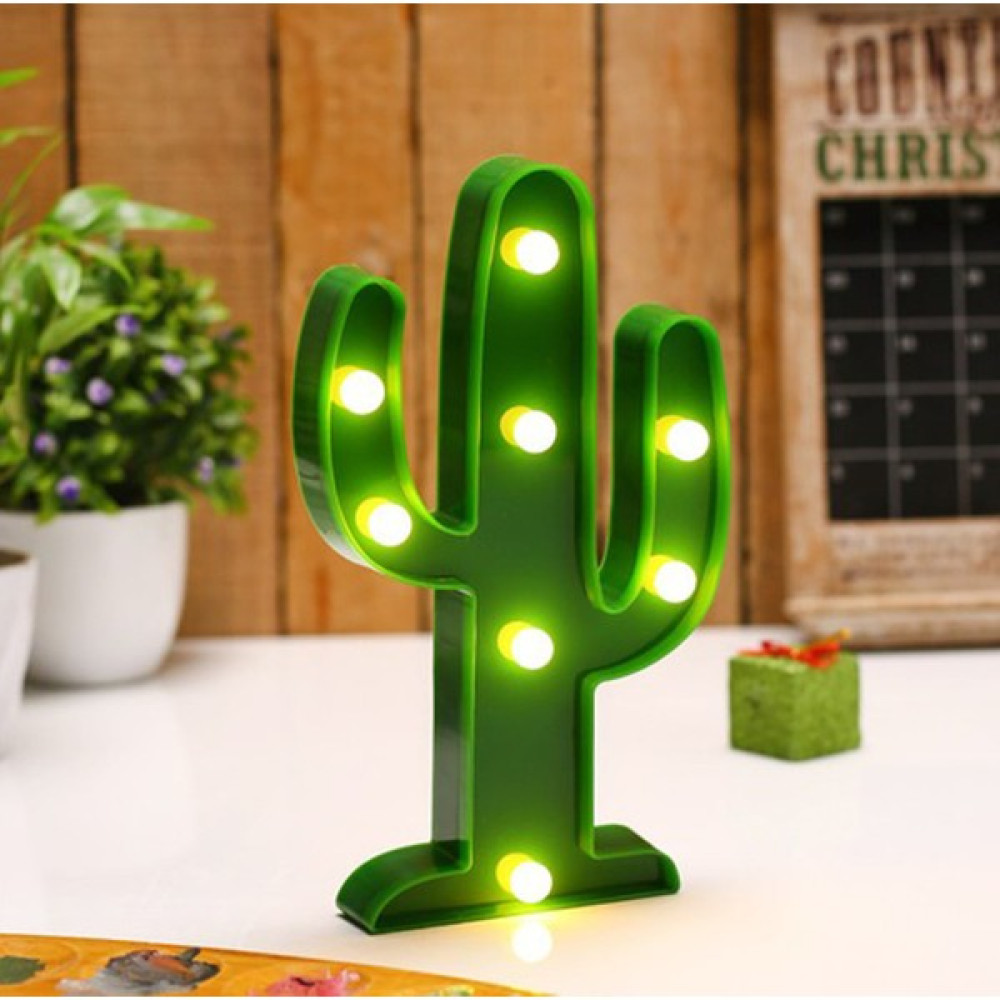 Mobgift 3D LED Pano Kaktüs Duvar/Gece Lambası (Yeşil) - Yeşil Gece Lambası Fiyatı