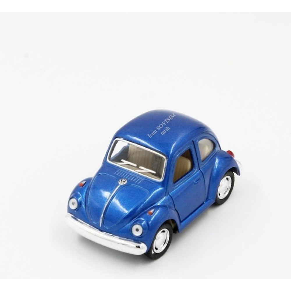 Mobgift Kişiye Özel Orta Boy Kısa Model Metal Vosvos Çek Bırak Oyuncak Araba (Mavi) - Beyaz - Mavi Oyuncak Araç Fiyatı