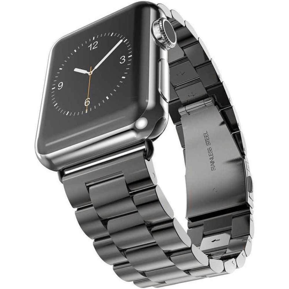 Mobicas Apple Watch Se 3 (40MM) Uyumlu Klasik Metal Kordon-04 Siyah Diğer Fiyatı