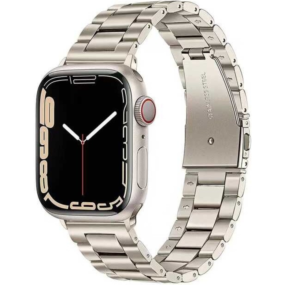 Mobicas Apple Watch Se 3 (40MM) Uyumlu Klasik Metal Kordon-04 Starlight Diğer Fiyatı
