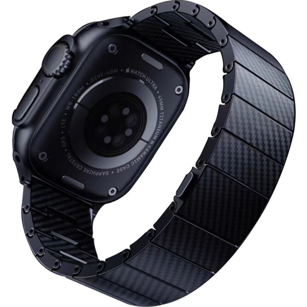 Mobicas Apple Watch Ultra 2 Uyumlu 49MM Karbon Fiber Kordon-90 Siyah - 42-44-45-49 mm Uyumlu Giyilebilir Teknoloji Aksesuarları Fiyatı