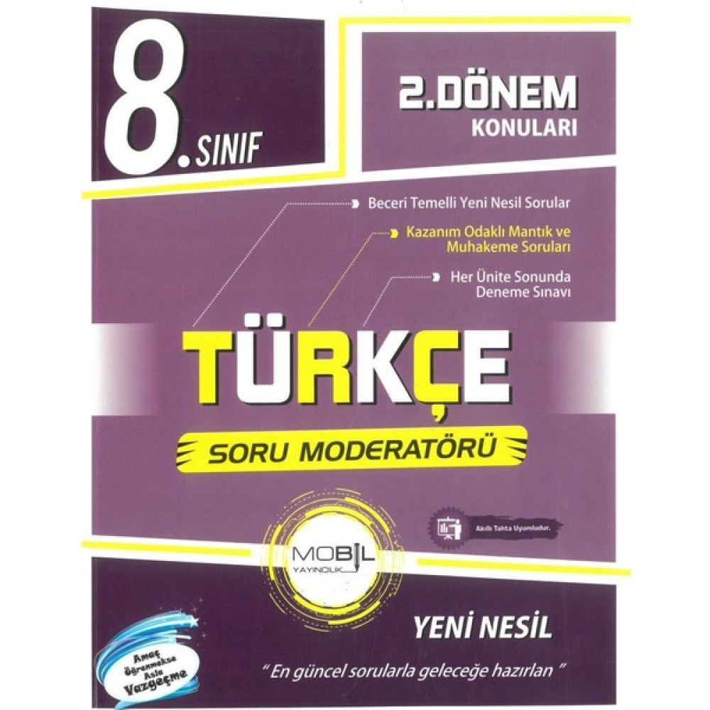 Mobil 8. Sınıf Türkçe 2. Dönem Konuları Soru Moderatörü Kaynak Kitapları Fiyatı