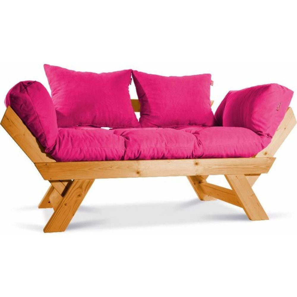 Mobil Deco Kombin Wood Ahşap Iki Kişilik Kanepe (Ceviz/pembe) Tekli Koltuk & Berjer Fiyatı