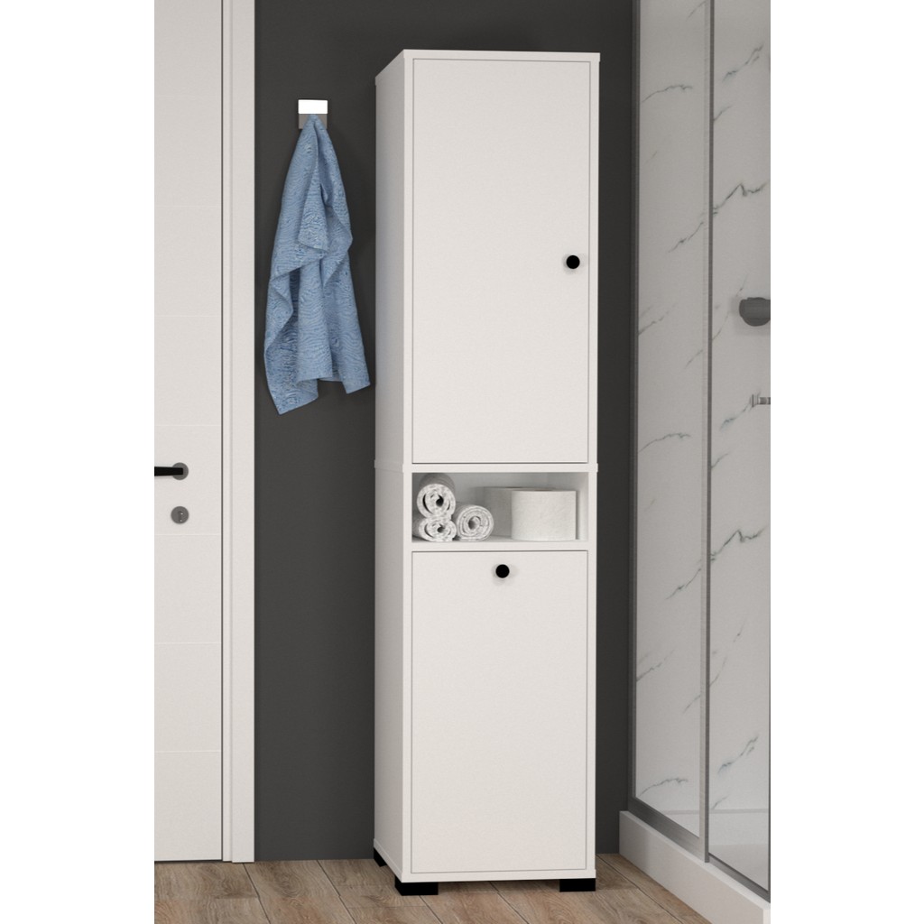 Mobilique Atlas No.1 3 Raflı Banyo Dolabı Beyaz Suntalam ile Modern ve Fonksiyonel Banyo Dolabı / Mobilyası Fiyatı